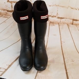 Tall hunter boots size 7 with socks